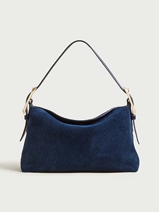 J. Crew Handbags - New J. Crew Small Suede Berkeley Bag, Dark Ink